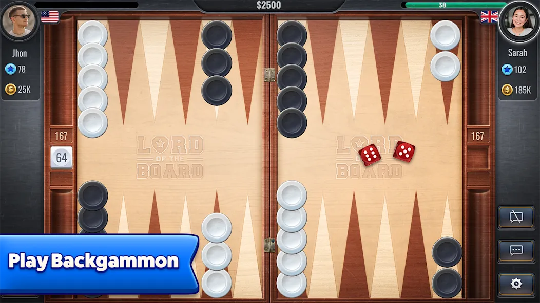 Backgammon - Lord of the Board (Бэкгаммон)  [МОД Много монет] Screenshot 1