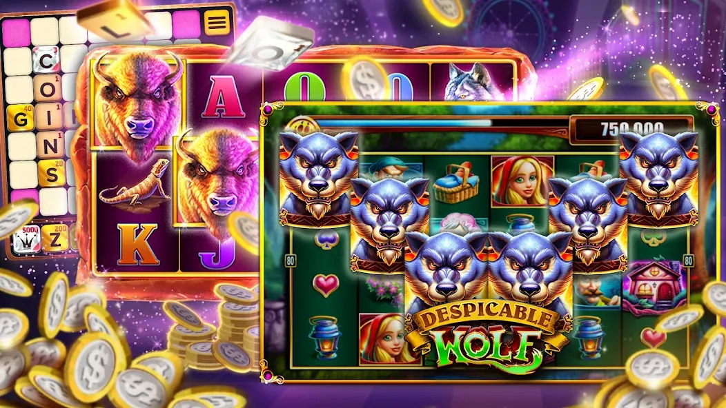 Vegas Downtown Slots & Words  [МОД Бесконечные деньги] Screenshot 1