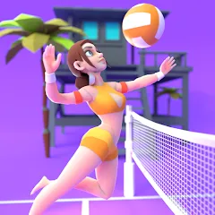 Взломанная Beach Volleyball Game (Бичволлейбол игра)  [МОД Все открыто] - последняя версия apk на Андроид