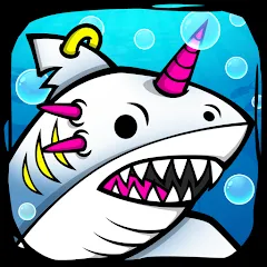 Скачать взломанную Shark Evolution: Idle Game (Шарк Эволюшн)  [МОД Бесконечные монеты] - полная версия apk на Андроид