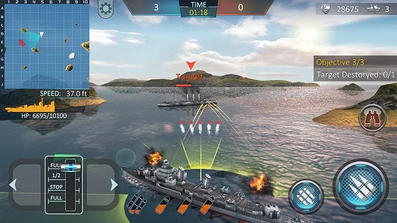 Warship Attack 3D  [МОД Unlocked] Screenshot 2