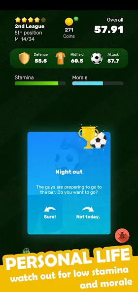 Football Career Soccer Legend  [МОД Много монет] Screenshot 3