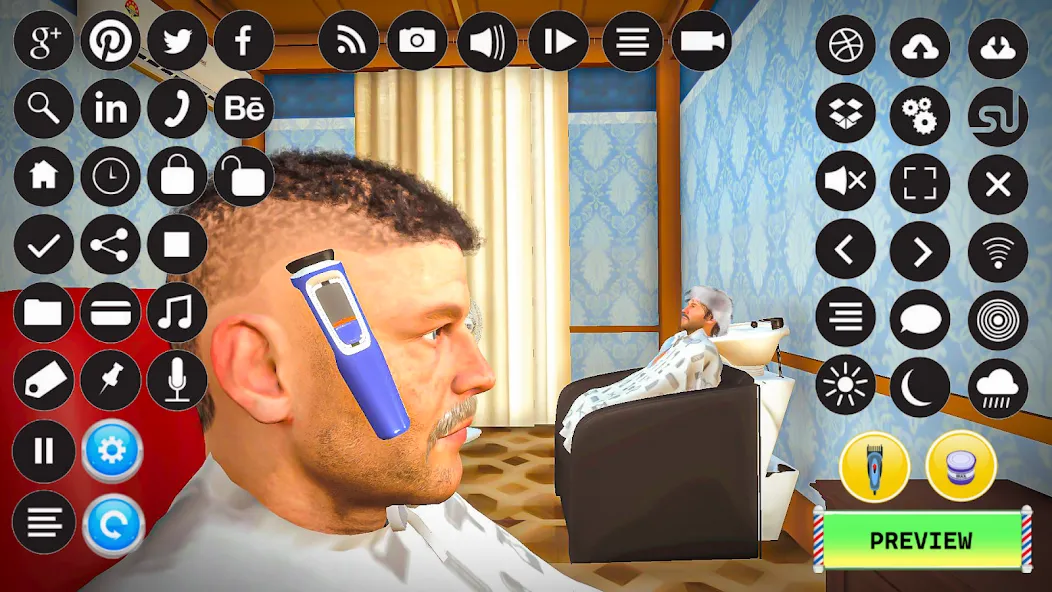 Barber Shop Hair Cut Sim Games (Барбершоп игры на подстригание волос)  [МОД Много монет] Screenshot 2