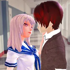 Взломанная Anime High School Love Story  [МОД Mega Pack] - последняя версия apk на Андроид