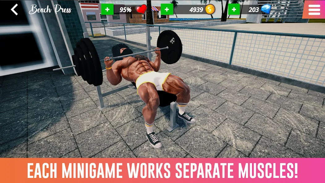 Iron Muscle IV - GYM simulator (Айрон Масл АйВи)  [МОД Бесконечные монеты] Screenshot 3