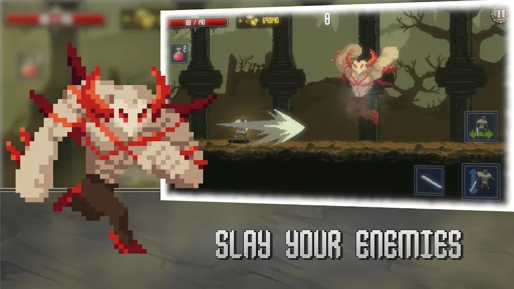 Deathblaze Action Platformer (Смертельное пламя Экшен Платформер)  [МОД Много денег] Screenshot 3