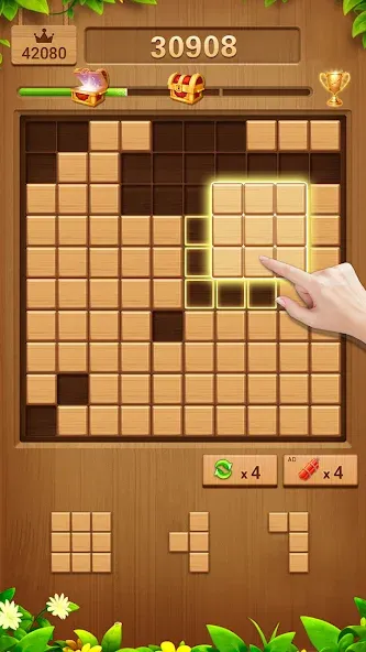 Wood Block Puzzle Addictive  [МОД Много денег] Screenshot 2