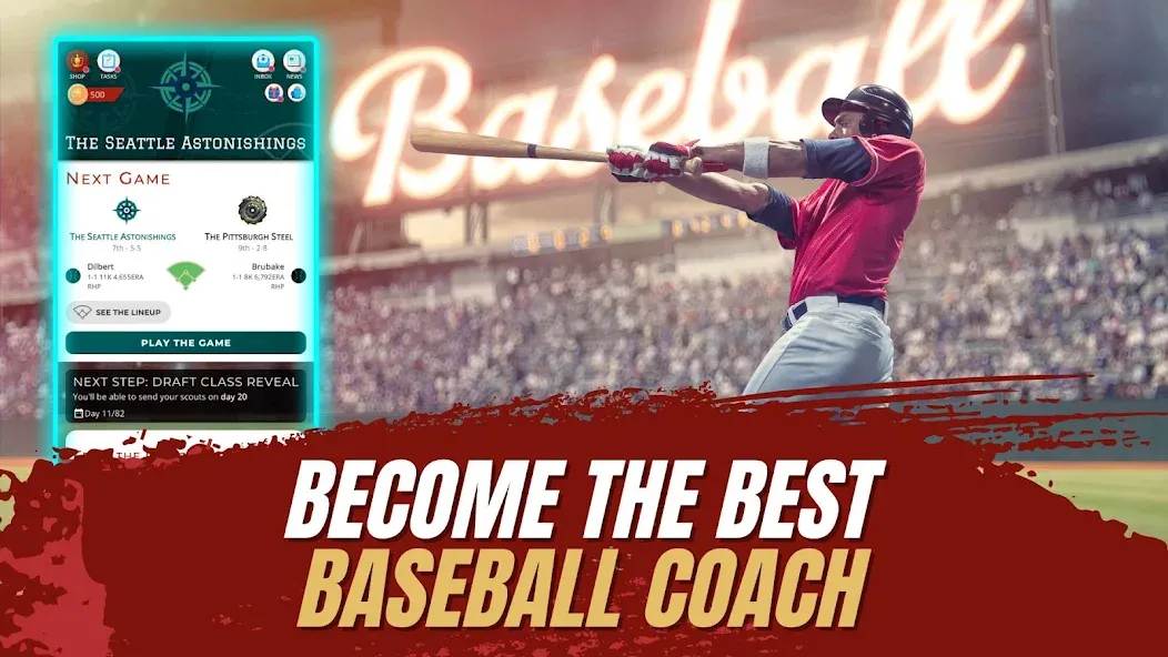 Astonishing Baseball Manager (Астонишинг Бейсбол Менеджер)  [МОД Unlocked] Screenshot 1