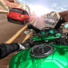 Скачать взломанную Moto Rider In Traffic (Мото Райдер в Трафике)  [МОД Mega Pack] - полная версия apk на Андроид