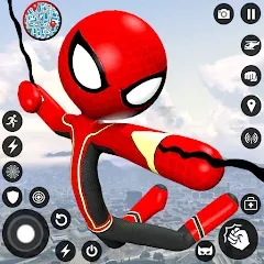 Взлом Spider Stickman Rope Hero Game  [МОД Много денег] - стабильная версия apk на Андроид