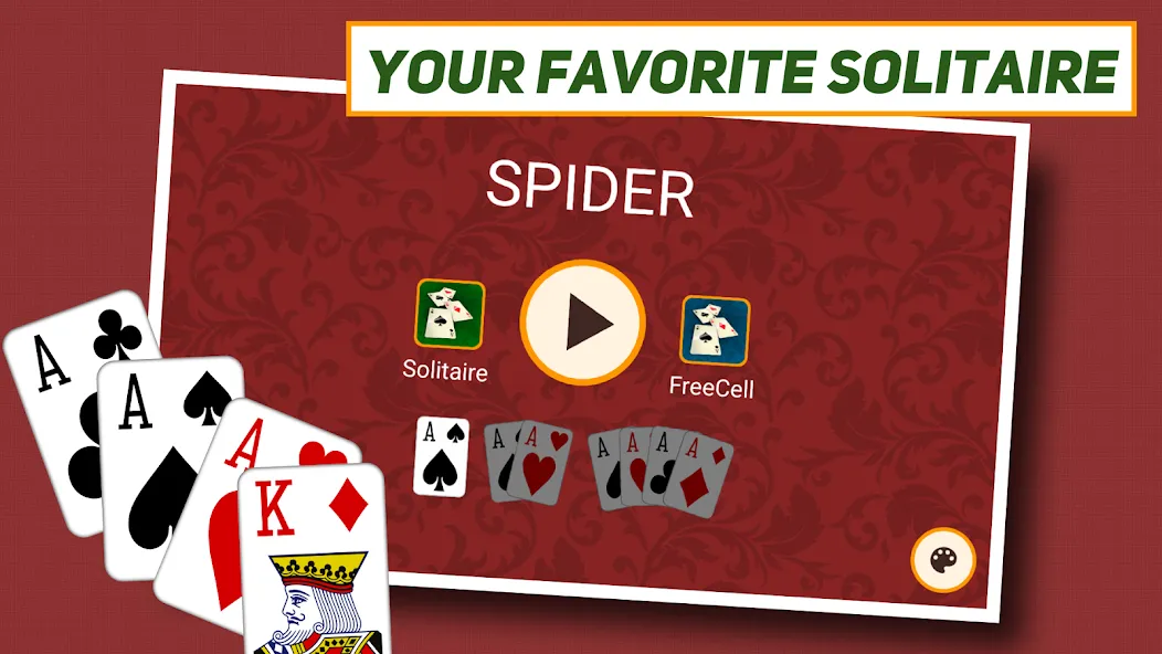 Spider Solitaire: Classic  [МОД Все открыто] Screenshot 1