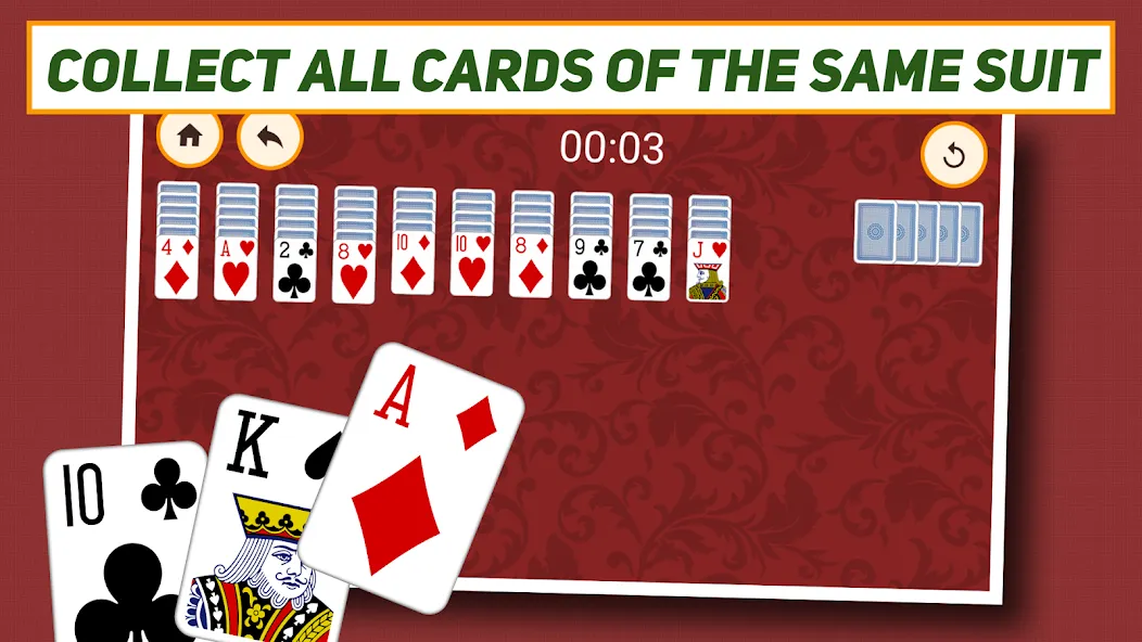 Spider Solitaire: Classic  [МОД Все открыто] Screenshot 3