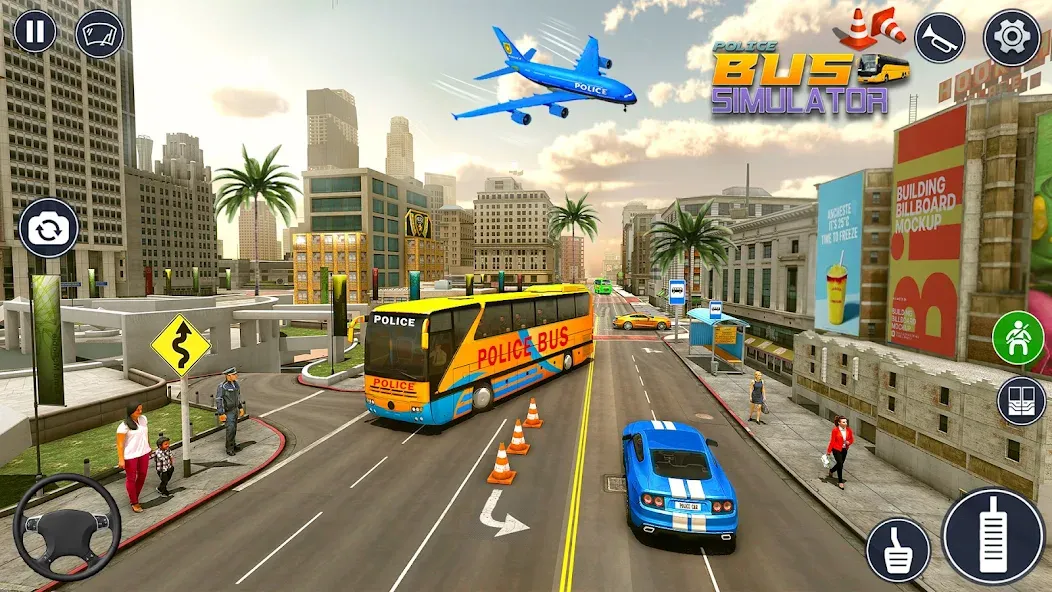 Police Bus Simulator Bus Games  [МОД Все открыто] Screenshot 4