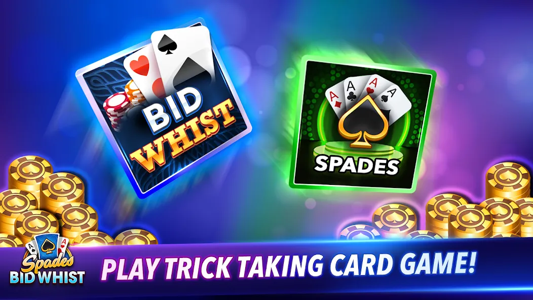 Spades: Bid Whist Classic Game (Бид Вист Классик)  [МОД Много монет] Screenshot 1