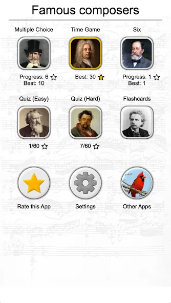 Famous Composers Portrait Quiz  [МОД Бесконечные деньги] Screenshot 3