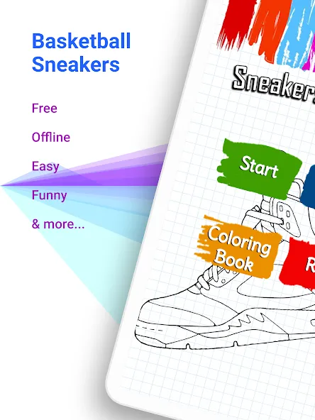 Basketball Shoes Coloring Book (Раскраска кроссовок для баскетбола)  [МОД Меню] Screenshot 5