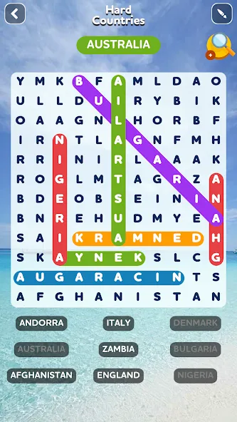 Word Search - Word Puzzle Game  [МОД Бесконечные монеты] Screenshot 2