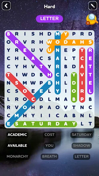 Word Search - Word Puzzle Game  [МОД Бесконечные монеты] Screenshot 4