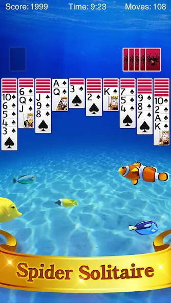 Spider Solitaire  [МОД Много монет] Screenshot 1