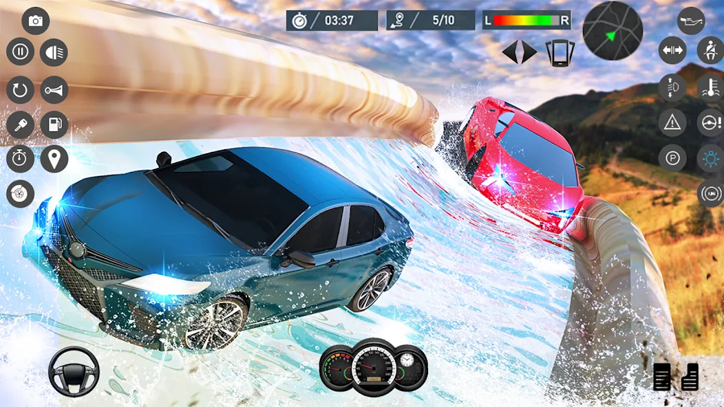 Water Slide Car Race games (Ватер Слайд Кар Рейс игры)  [МОД Бесконечные деньги] Screenshot 2