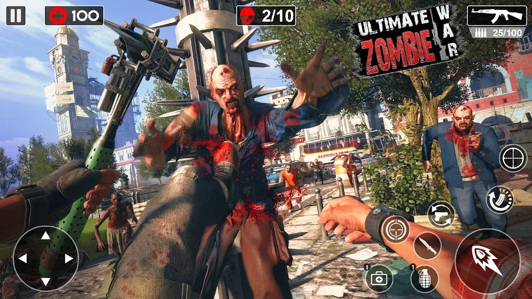 Zombie Games 3d 2024 : fps War  [МОД Бесконечные монеты] Screenshot 1