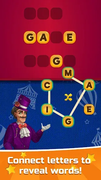 Circus Words: Magic Puzzle  [МОД Много монет] Screenshot 3