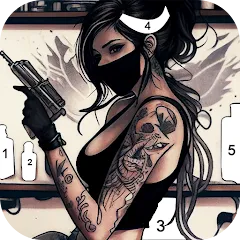 Взлом Tattoo Coloring games  [МОД Бесконечные деньги] - полная версия apk на Андроид