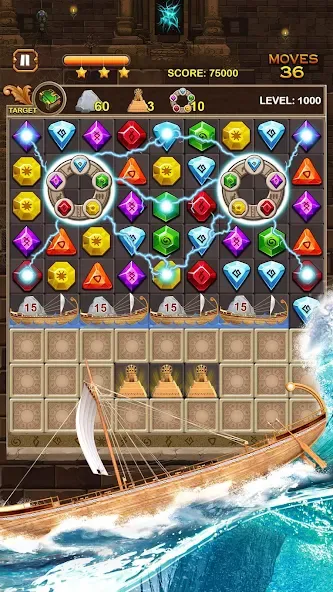 Jewel Ancient Pyramid Treasure  [МОД Много монет] Screenshot 3