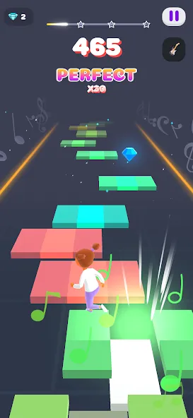 Melody Run - Cute Popcat Music (Мелодия Ран)  [МОД Unlimited Money] Screenshot 2