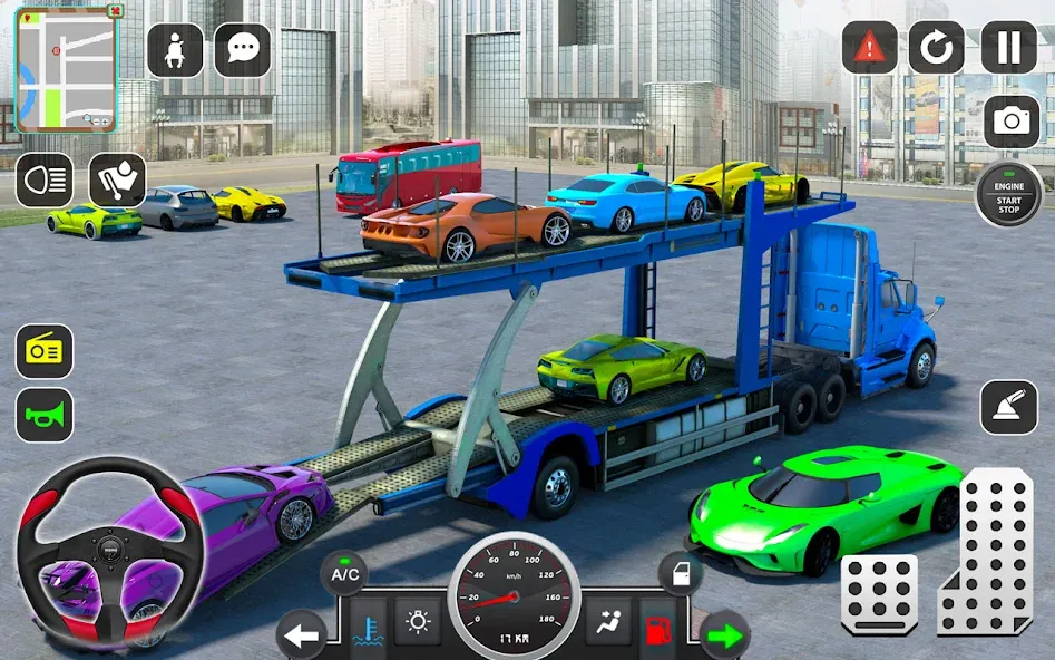 Trailer Truck Car Transport 3D  [МОД Много денег] Screenshot 1