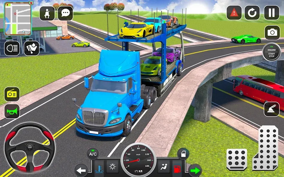 Trailer Truck Car Transport 3D  [МОД Много денег] Screenshot 2