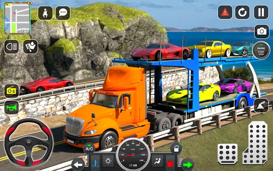 Trailer Truck Car Transport 3D  [МОД Много денег] Screenshot 4