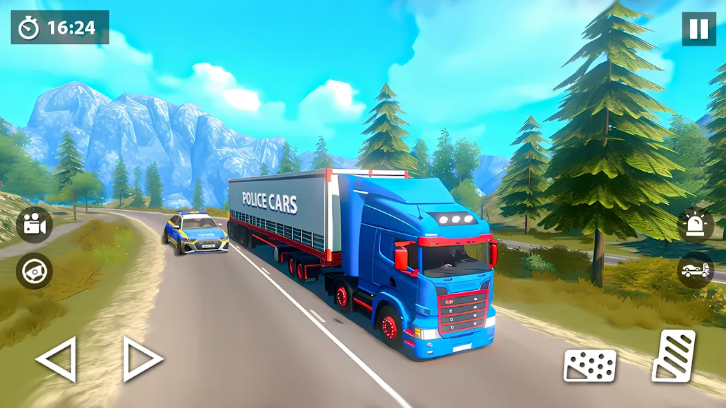 US Police Car Transporter Game (Полицейский транспорт игры)  [МОД Много денег] Screenshot 4