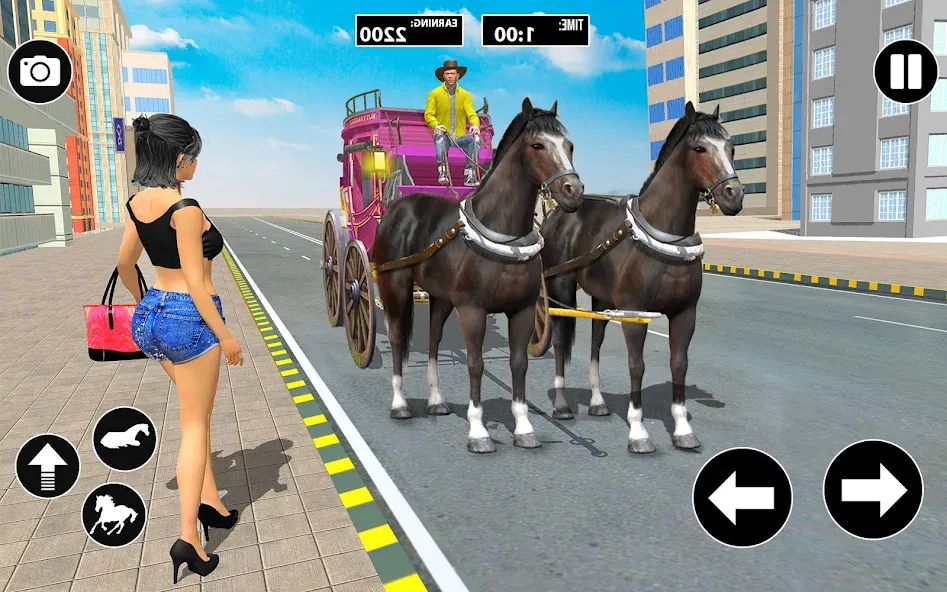 Horse Cart Taxi Transport Game  [МОД Unlocked] Screenshot 1