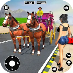 Скачать взломанную Horse Cart Taxi Transport Game  [МОД Unlocked] - последняя версия apk на Андроид