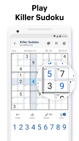 Killer Sudoku by Sudoku.com (Киллер Судоку)  [МОД Все открыто] Screenshot 1