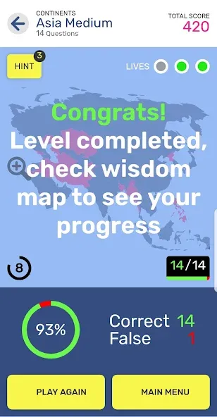 Map Quiz World Geography (Мап Квиз Всемирная География)  [МОД Все открыто] Screenshot 3