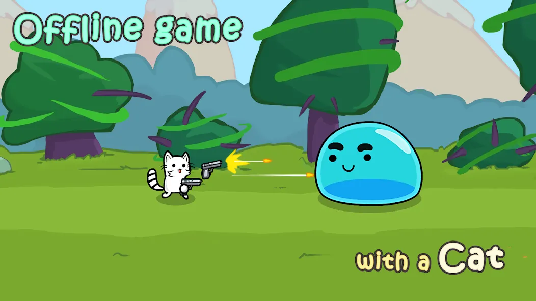 Stickman Cat Gun offline games  [МОД Бесконечные деньги] Screenshot 2