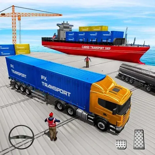 Cargo Transport Truck Driving (Грузовик перевозки грузов)  [МОД Mega Pack] Screenshot 1