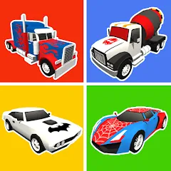 Скачать взломанную Superhero Car Merge Battle  [МОД Много денег] - стабильная версия apk на Андроид