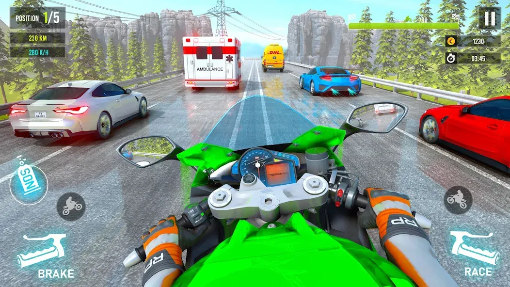 Moto Traffic Bike Race Game 3d (Мото Трафик Байк Рейс Гейм 3д)  [МОД Бесконечные деньги] Screenshot 1