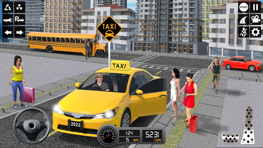 Taxi Simulator 3d Taxi Sim  [МОД Много монет] Screenshot 4