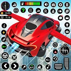 Скачать взлом Flying Car Robot Shooting Game  [МОД Все открыто] - последняя версия apk на Андроид