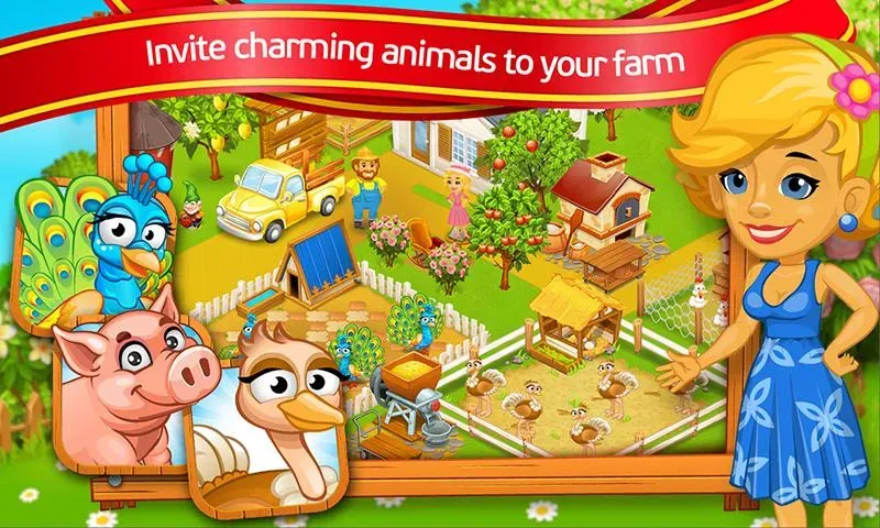 Farm Town: Cartoon Story  [МОД Меню] Screenshot 1