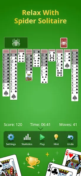 Spider Solitaire Classic  [МОД Mega Pack] Screenshot 1