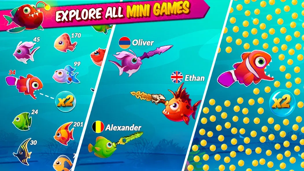 Big Eat Fish Games Shark Games  [МОД Mega Pack] Screenshot 1