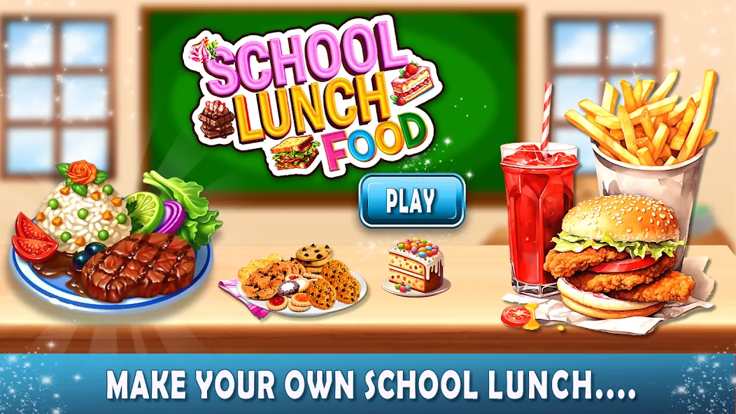 Lunch Box cooking Games 2023 (ШКОЛЬНЫЙ ОБЕД ПРИГОТОВЛЕНИЕ ПИЩИ Создание поваров)  [МОД Все открыто] Screenshot 1