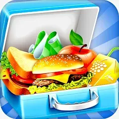 Скачать взломанную Lunch Box cooking Games 2023 (ШКОЛЬНЫЙ ОБЕД ПРИГОТОВЛЕНИЕ ПИЩИ Создание поваров)  [МОД Все открыто] - стабильная версия apk на Андроид