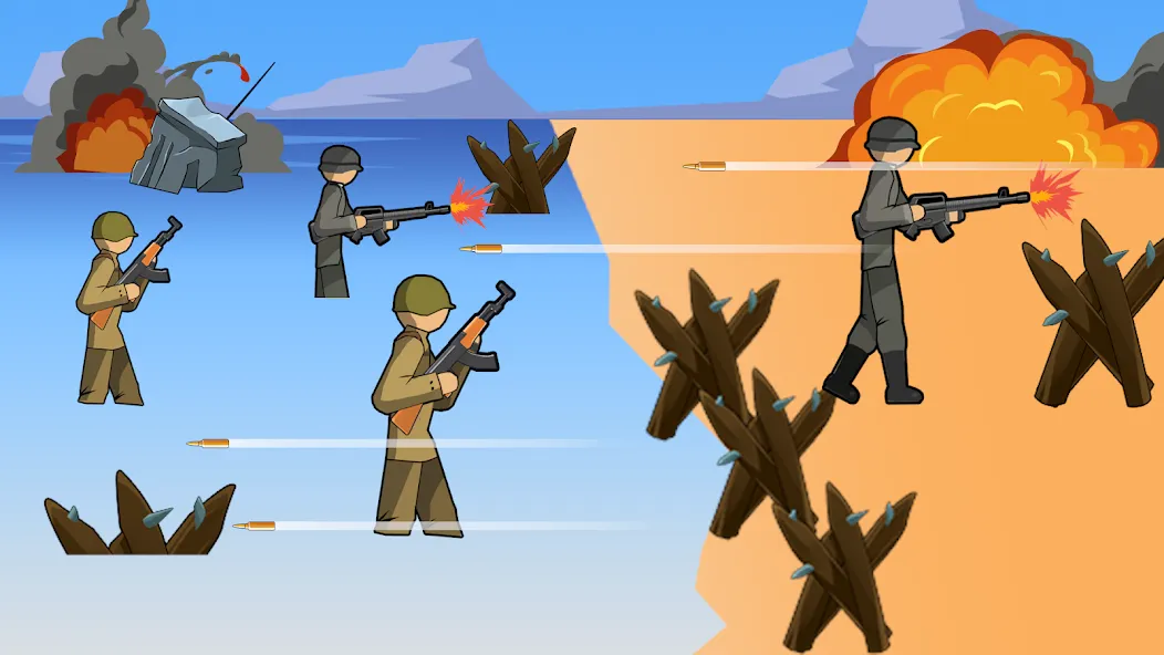 Stickman WW2 (Стикмэн Вторая Мировая война)  [МОД Mega Pack] Screenshot 1