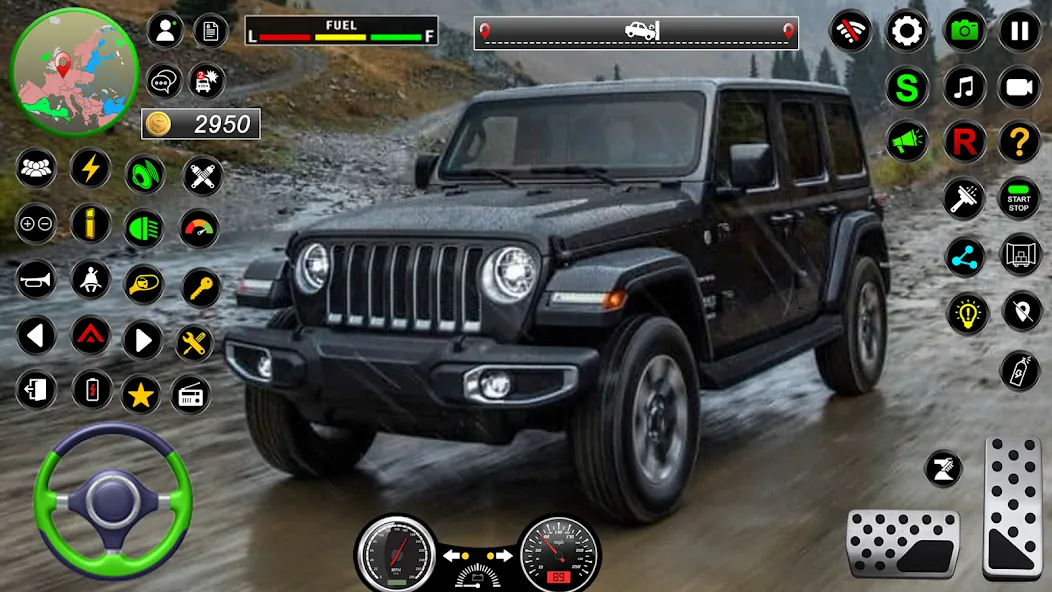 Jeep Driving Simulator offRoad (Джип Драйвинг Симулятор вне дороги)  [МОД Бесконечные деньги] Screenshot 1